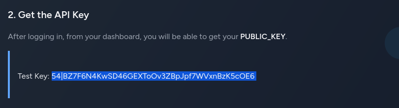 slick pay test key place